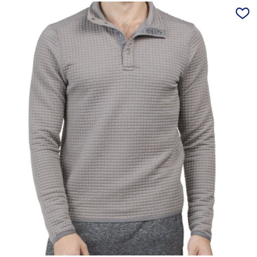 RHONE Men's XXL GRAY GRAMERCY Quilted 1/4 Snap Logo Tech Pullover ‎ NWT MSRP$148